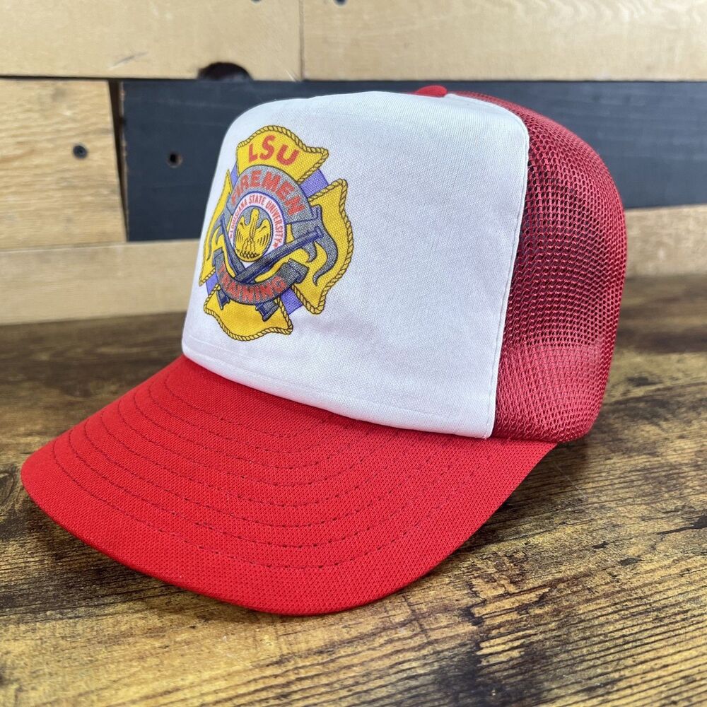 LSU Firemen Training VIntage Trucker Mesh Adjustable Hat Baseball Cap